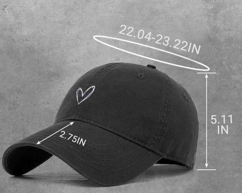 Pairxily Vintage Heart Embroidered Baseball Cap Distressed Adjustable Hat for Women Dad Low Profile Hats Unisex Cotton Cap(Army Green)