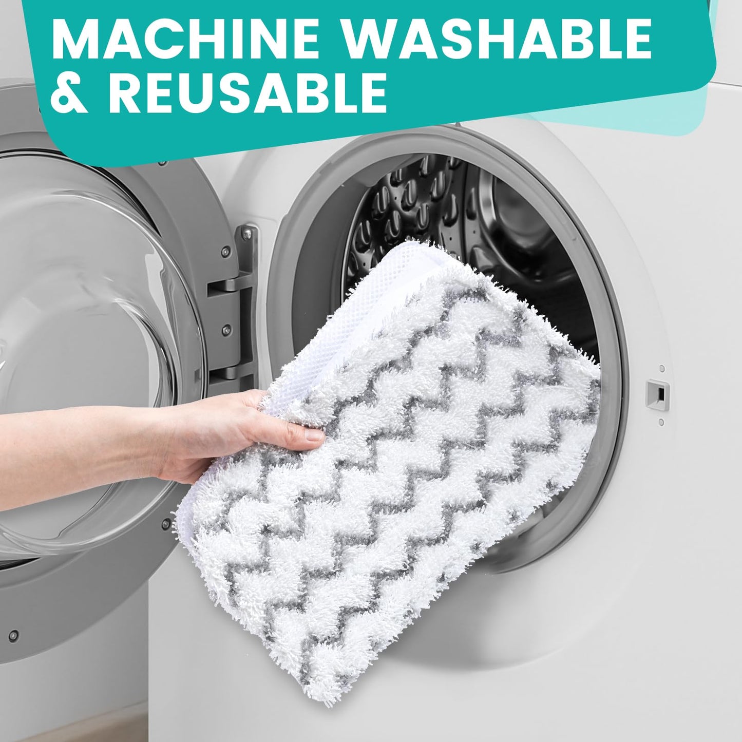 6 Pack Steam Mop Replacement Pads Compatible with Shark Steam Mops S1000/S1000A/S1000C/S1000WM/S1001C, Floor Steamer Pads Washable, Reusable Microfiber Cleaner Pads