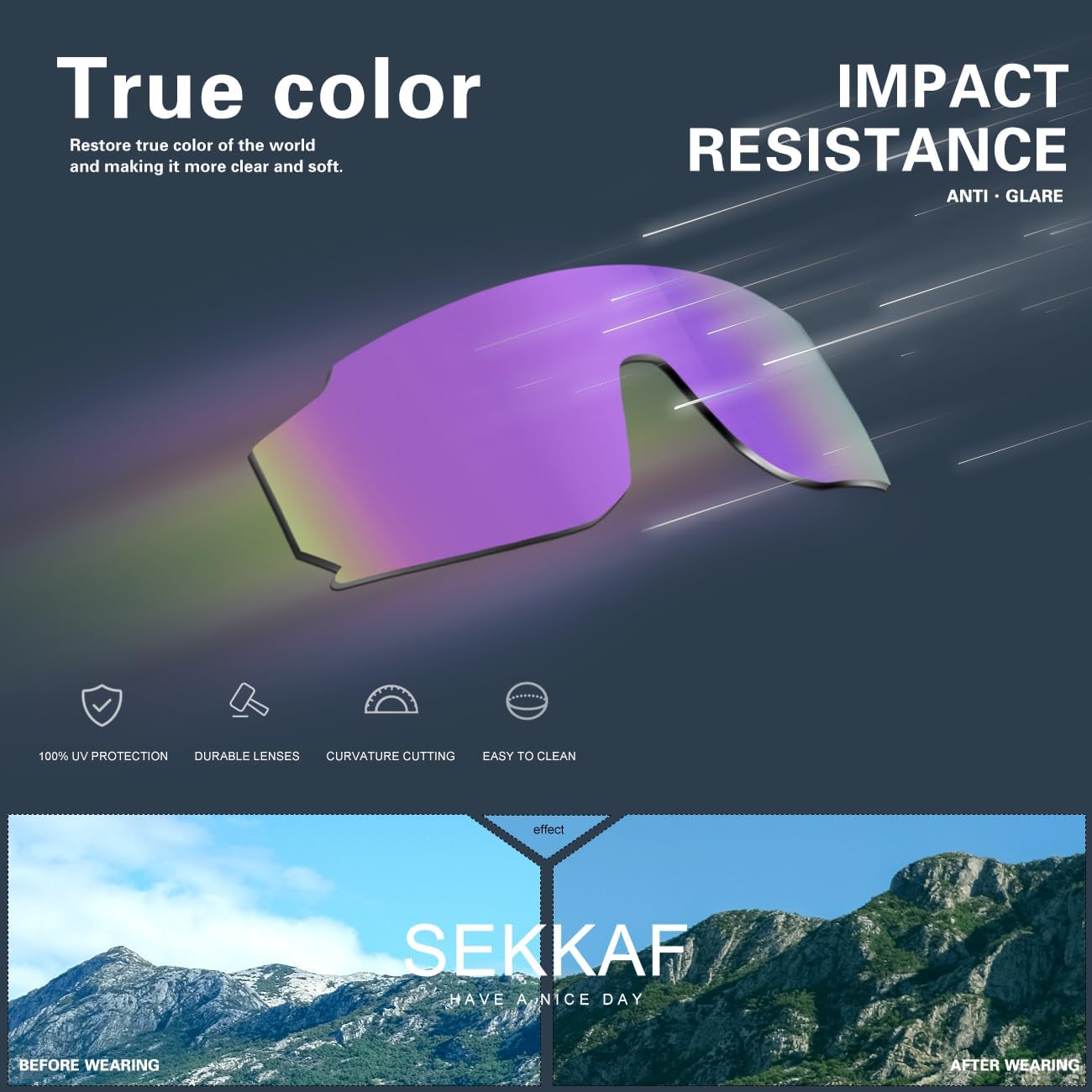 SEKKAF Kids Sunglasses - UV Protection Youth Baseball & Softball Sports Glasses for Boys & Girls