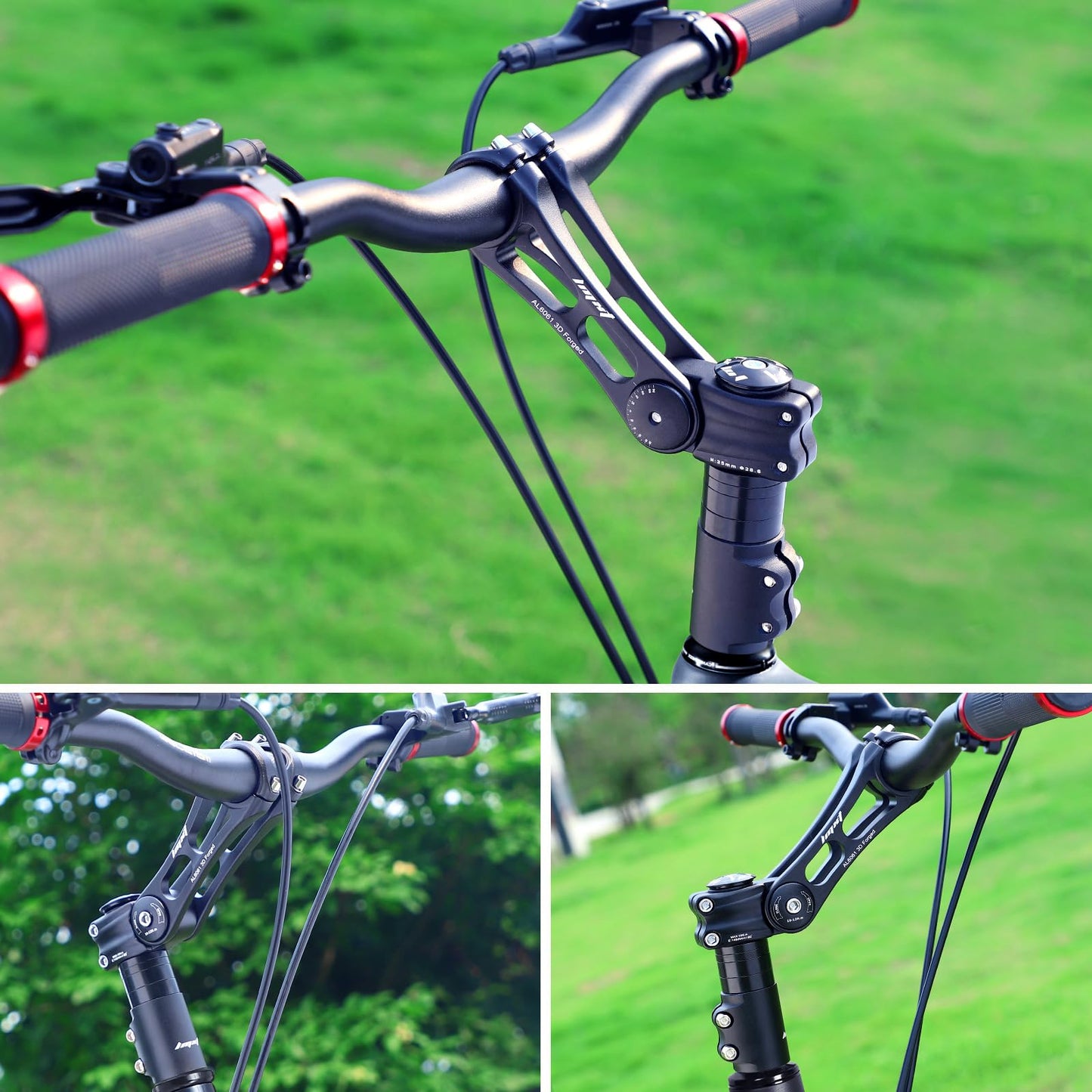 TOBWOLF Bike Stem Riser & Adjustable MTB Bicycle Stem, Universal 31.8mm Bike Stem, ±90 Degree Handlebar Stem for Angle Adjustment, 28.6mm Bike Fork Stem Extender for E-Bike Road Bike BMX Bicycle