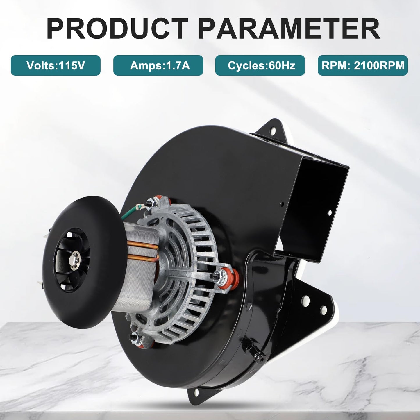 Criditpid Furnace Draft Inducer Blower Fan Motor Replacement for Jakel J238-112-11128, J238-112-11258, Goodman B1859005S, B1859005.