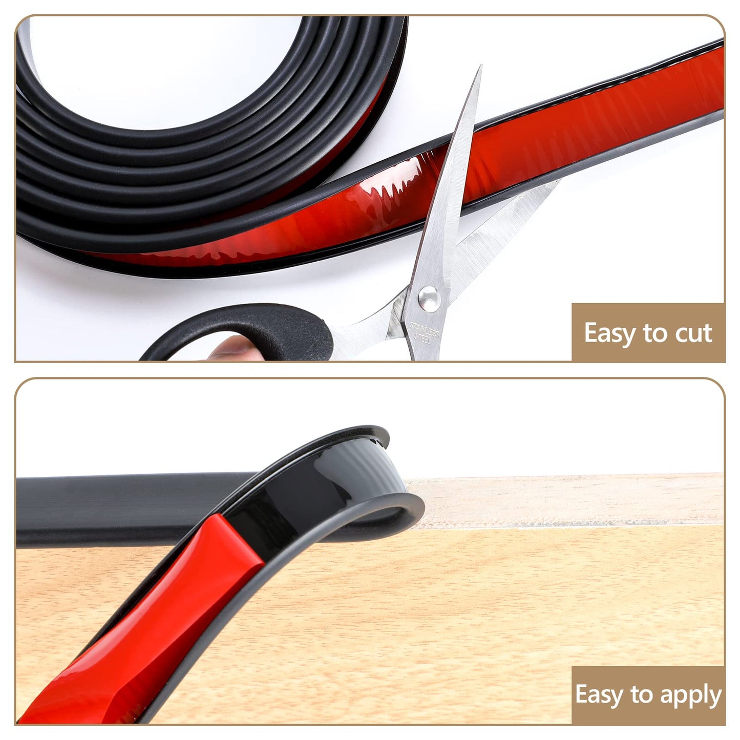 16 ft Flexible Self Adhesive Veneer Edge Banding Peel and Stick Veneer Edge Trim Collapsible Edge Guards (Black, 3/4 inch)