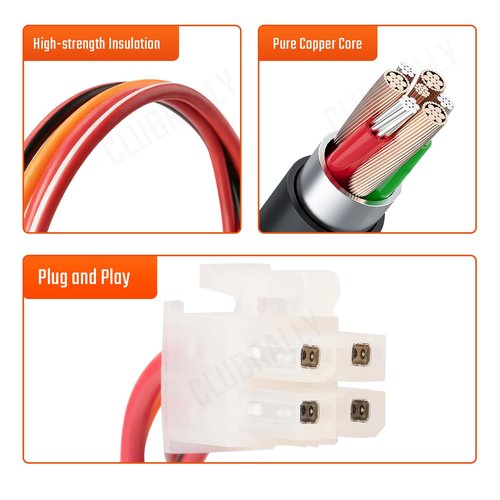 CLUBRALLY Golf Cart Run/Tow Switch with Connecting Wires, Fits EZGO Electric 1994-Up TXT, DCS and PDS, OEM#73125-G01/633114