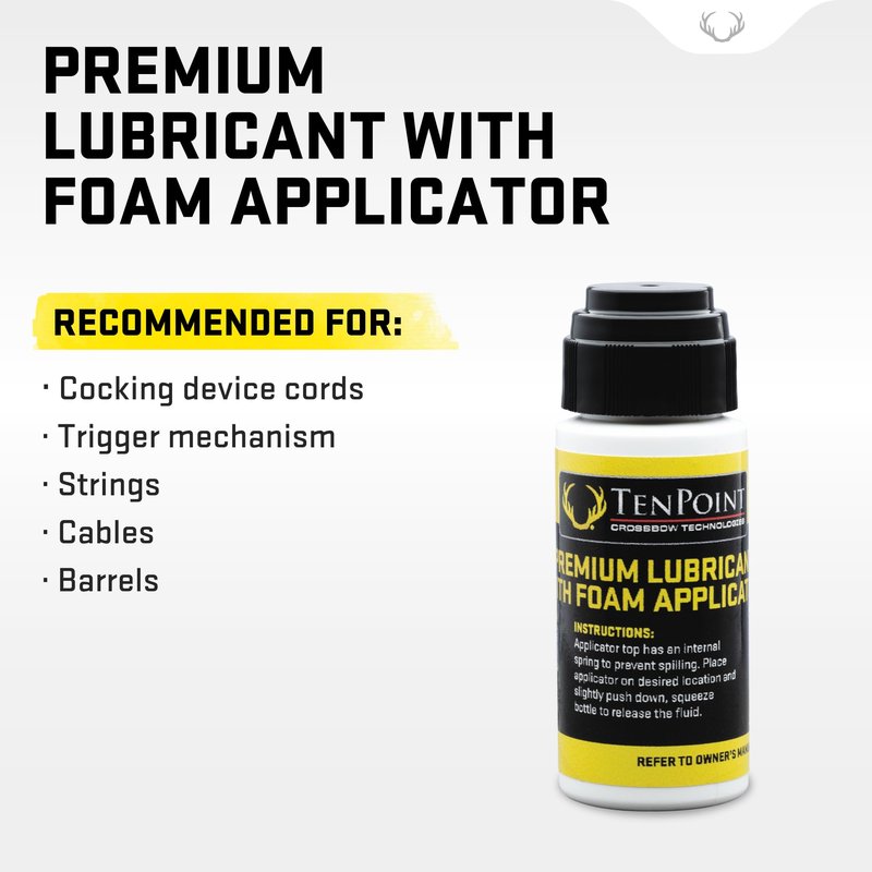 TenPoint Premium Lubricant with Foam Applicator - for Cocking Device Cords, Strings, Cables, Barrels & The Trigger Mechanism - Silicon Based, Contains Scorpion Venom