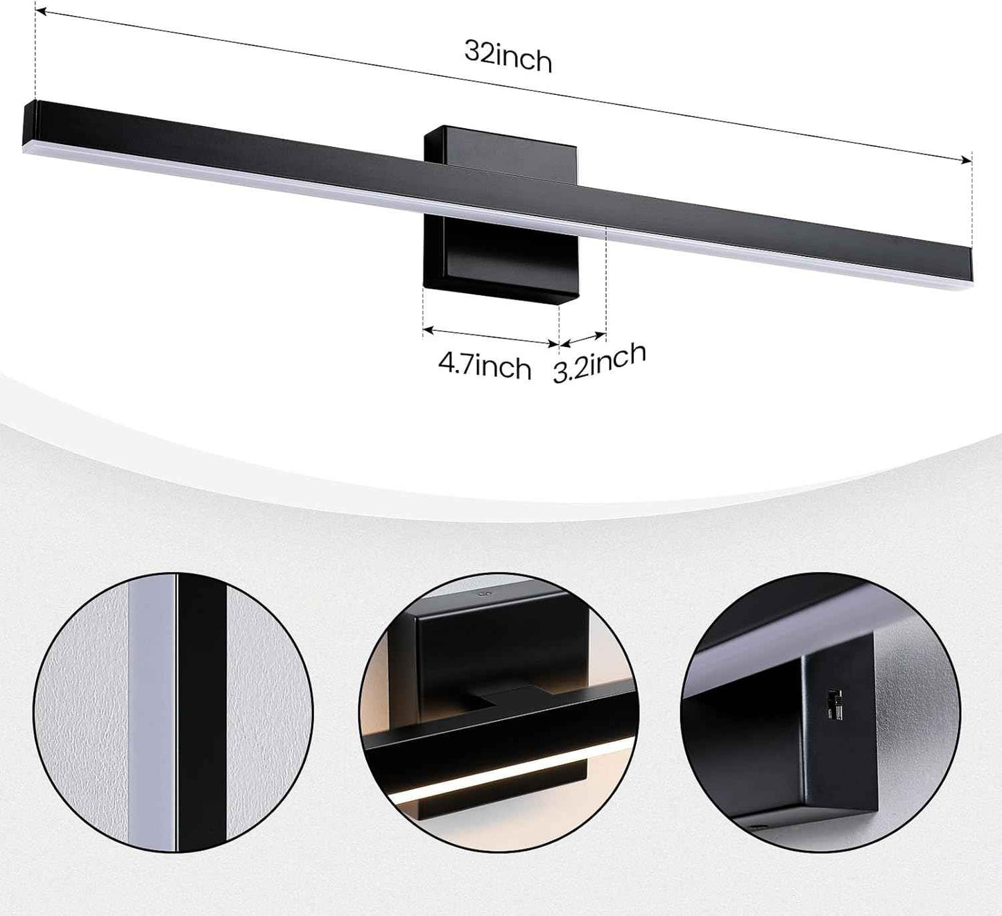 24-Inch Dimmable Gold Bathroom Vanity Light - Modern LED Bar Fixture for Over Mirror