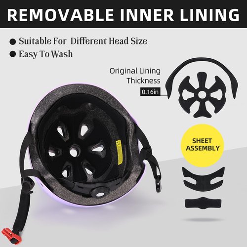 Helmet for Bicycle Scooter Roller Skate Inline Skating Rollerblading, Adjustable and Multi-Sport for Skate Scooter, 3 Sizes for Adult Youth (Purple, Large)