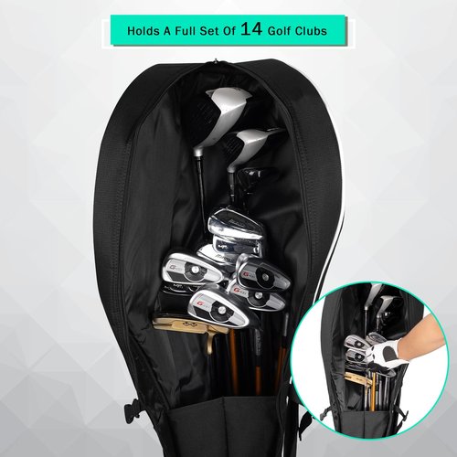 Expandable Golf Club Carry Bag with Luggage Straps, Golf Travel Bag Holds A Full Set of Clubs, Golf Sunday Bag Practice Bag