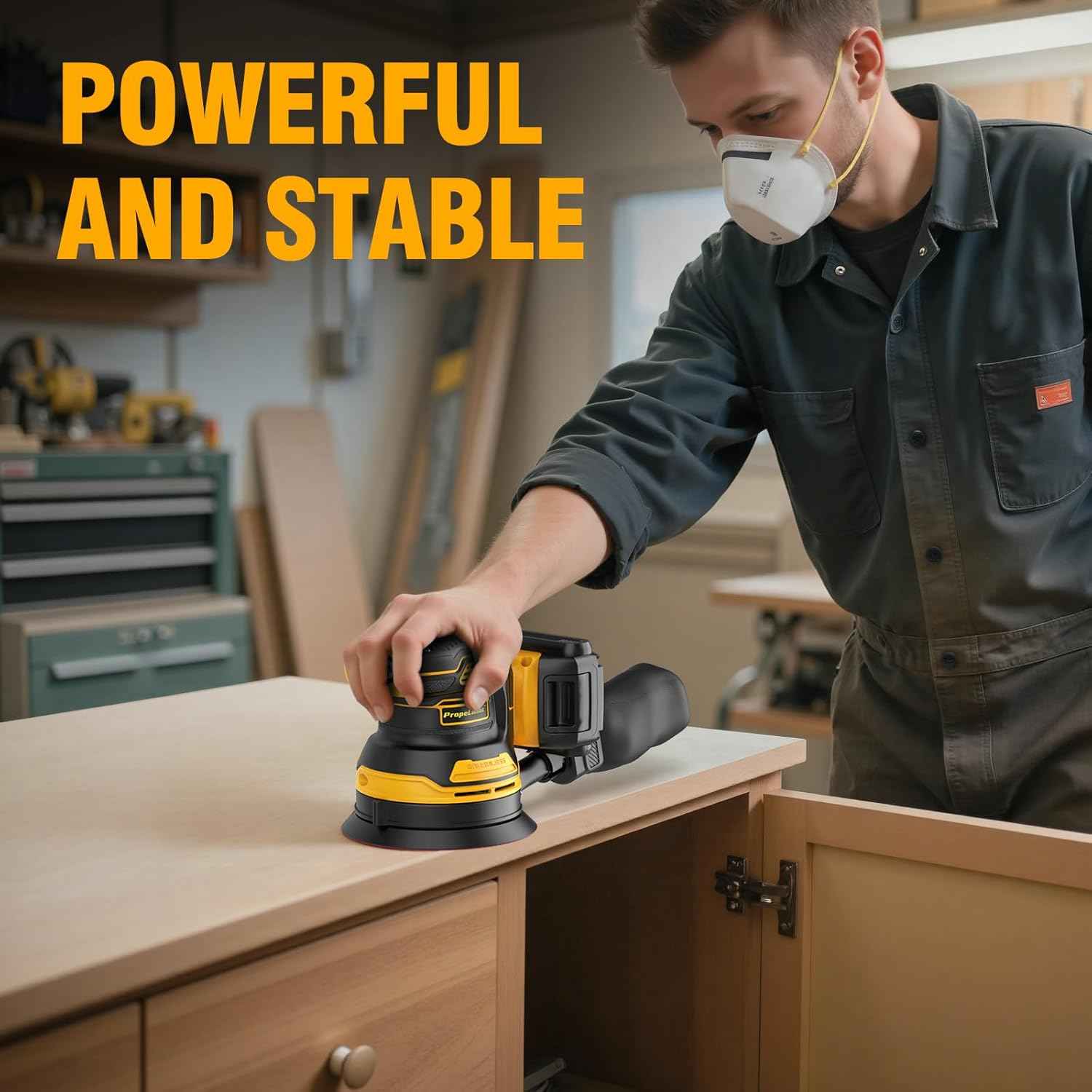 Dewalt 20V Cordless 5" Random Orbital Sander with 10 Sandpapers & Dust Collector