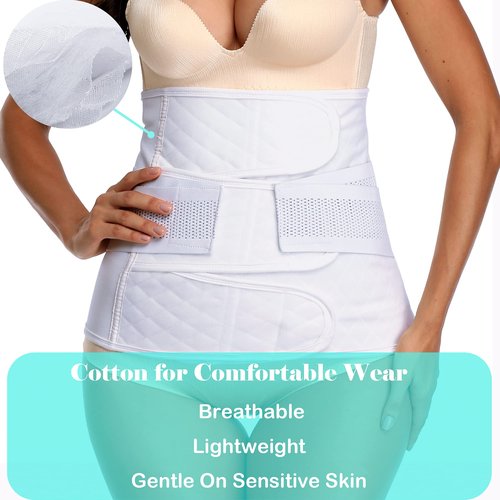 PAZ WEAN Abdominal Binders Post Surgery Postpartum Belly Wrap Cotton Belly Binder C Section Belly Band After Post Baby delivery Belt Wrap
