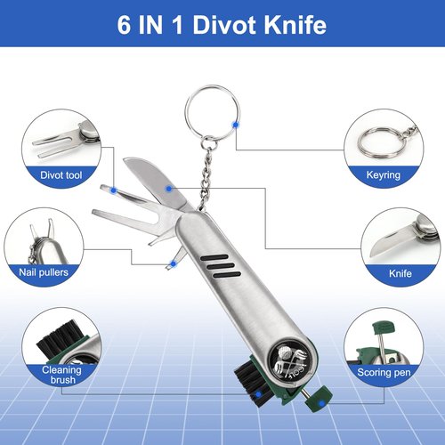 LIFXIZE Golf Accessories for Men, Golfing Accessories Kit with 4 Golf Club Covers, Multifunctional Divot Tools, Golf Tees, Golf Balls and Holder, Rangefinder, Brush, Scorer, for Golfer