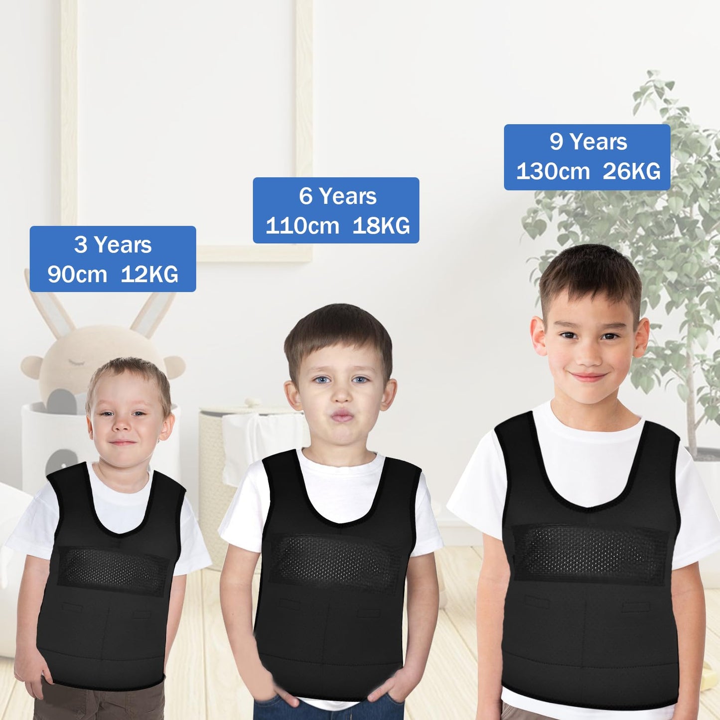 Weight Vest for Kids Black (Black, Large)