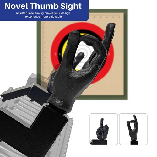 Novelty Finger Sight Set, Offset 45 Degree, Fit Picatinny Rail and Weaver, Fixed Backup Front and Rear Iron Sight BUIS Set