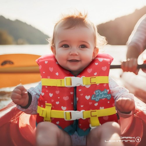 Dark Lightning Infant Life Jacket - USCG Approved Swim Vest for Babies 0-30 lbs | Ideal for Pool & Beach Fun