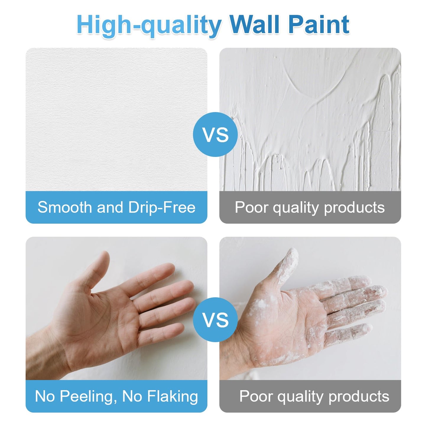 White Wall Paint with Built-in Roller – Portable Touch-Up Paint for Stains, Scratches & Yellowing, Low Odor, Ready-to-Use, 3.5 fl oz