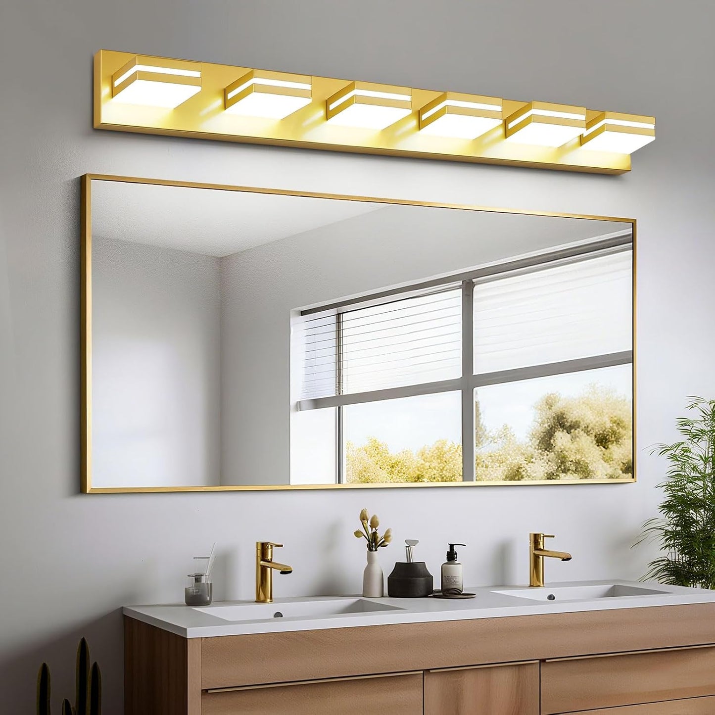 3-Light Modern LED Bathroom Vanity Light Fixture - Black Metal & Acrylic, 16-inch Over Mirror Lighting