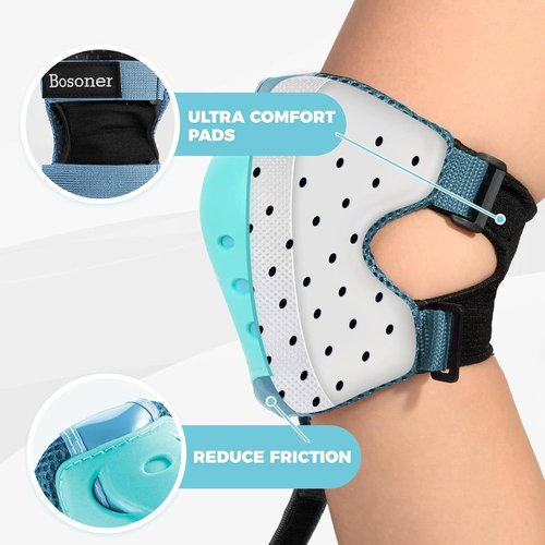BOSONER Kids Protective Gear Set - Knee & Elbow Pads for Roller Skating, Cycling & BMX | Durable & Comfortable