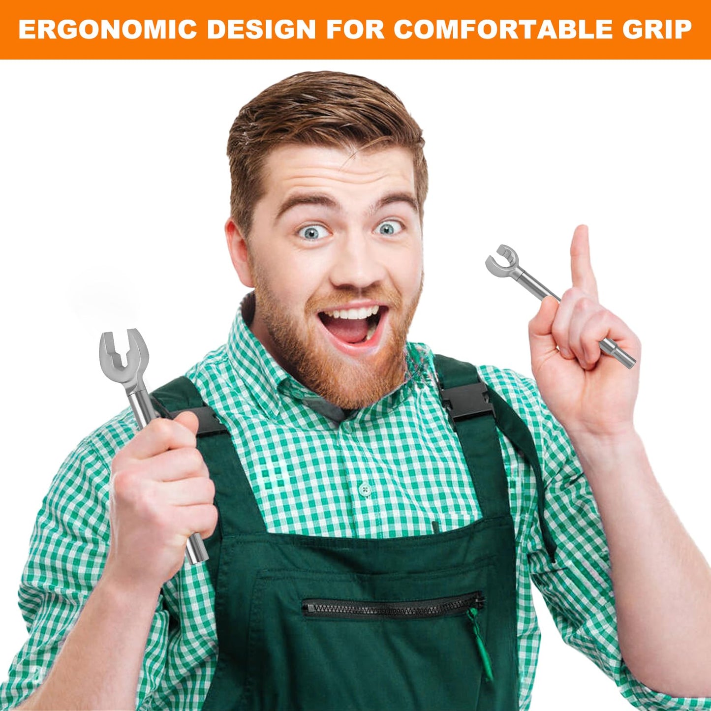 Miucoguier Plumber wrench, 2-in-1 Angle Stop Wrench for Angle Stops, Straight Stops, and Compression Couplings,Plumbing Tools for Faucet Nuts, and Spigots