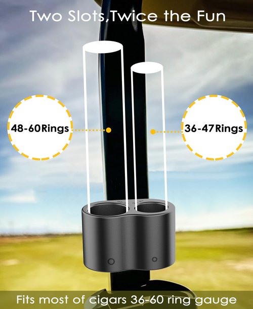 eddyrise Premium Silicone Cigar Holder for Golf Cart – Dual Slot Design with 4 Ultra-Strong Magnets, Universal Golf Cart Cigar Holder Magnetic, Effortless One-Hand Operation Smoking Accessories Black