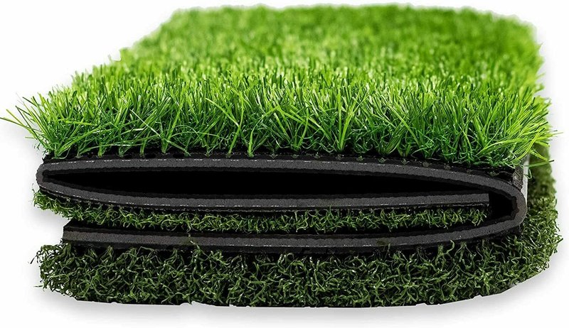 PowerNet Tri-Turf Golf Hitting Mat, Artificial Grass Practice Mat, 25" x 16" Hitting Space, Golfing Accessories Training Aid to Improve Swings