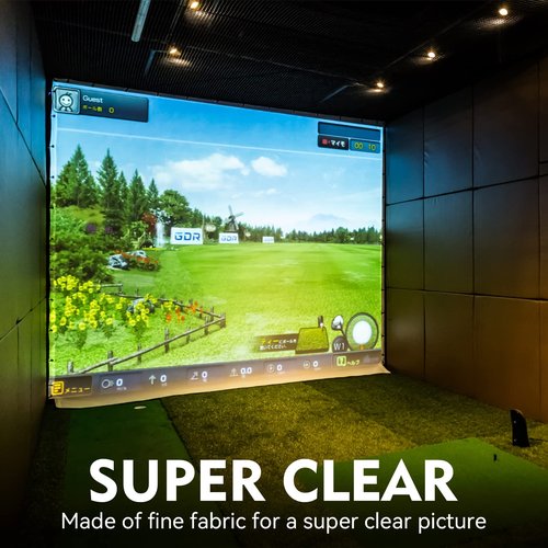 Aikeec Golf Simulator Impact Screen – 7mm Thickened Ultra-Clear Hitting Screen with 32 Grommets (10ft x 10ft) for Indoor, Outdoor & Garage Training