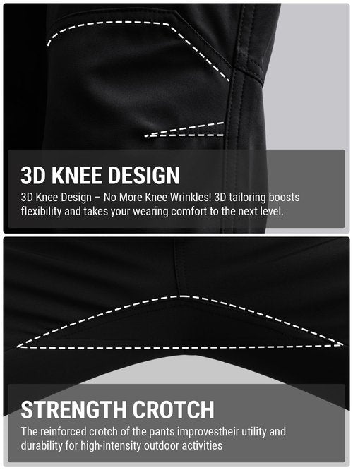 FLYFIREFLY Men's Tactical Cargo Pants Water Resistant Ripstop Outdoor Quick Dry Hiking Work Pants with Pockets(No Belt) Black