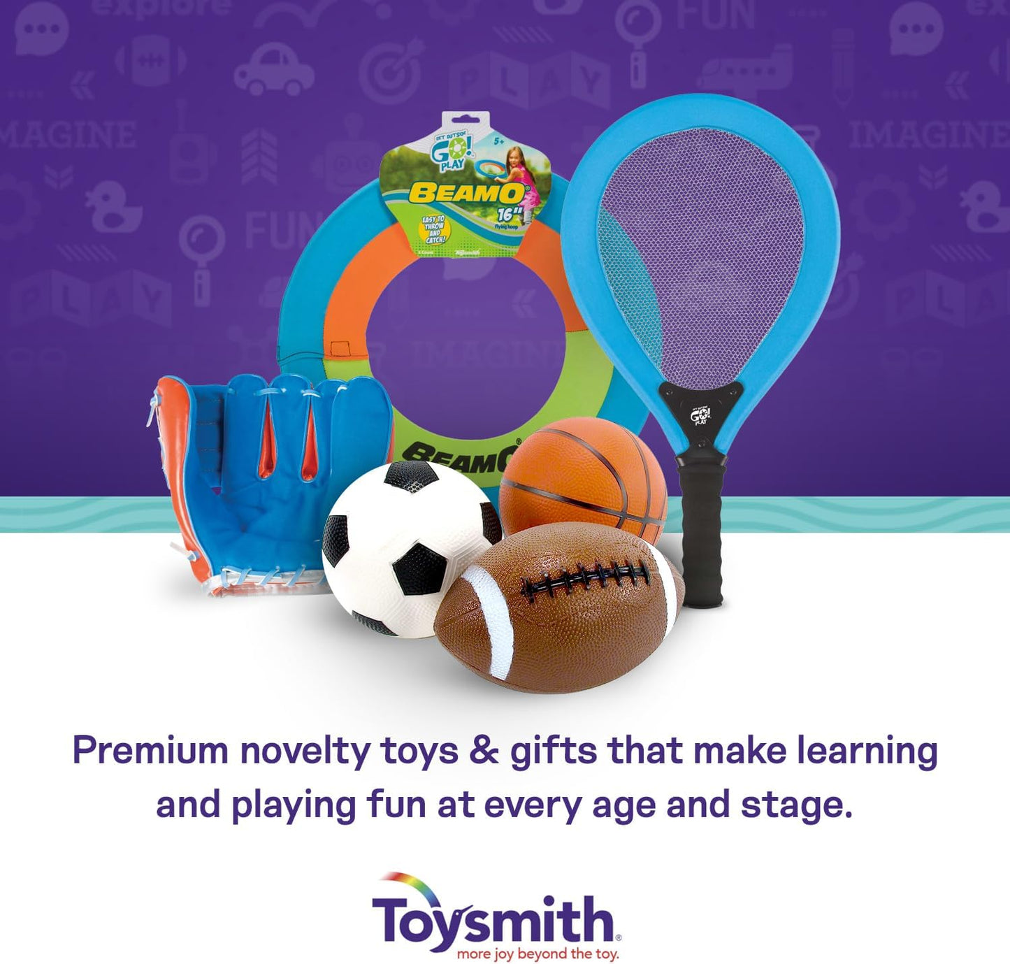 Toysmith Pro-Ball Set | 3-Pack Toddler Sports Balls for Ages 3+ - Indoor/Outdoor Play, Gift Idea