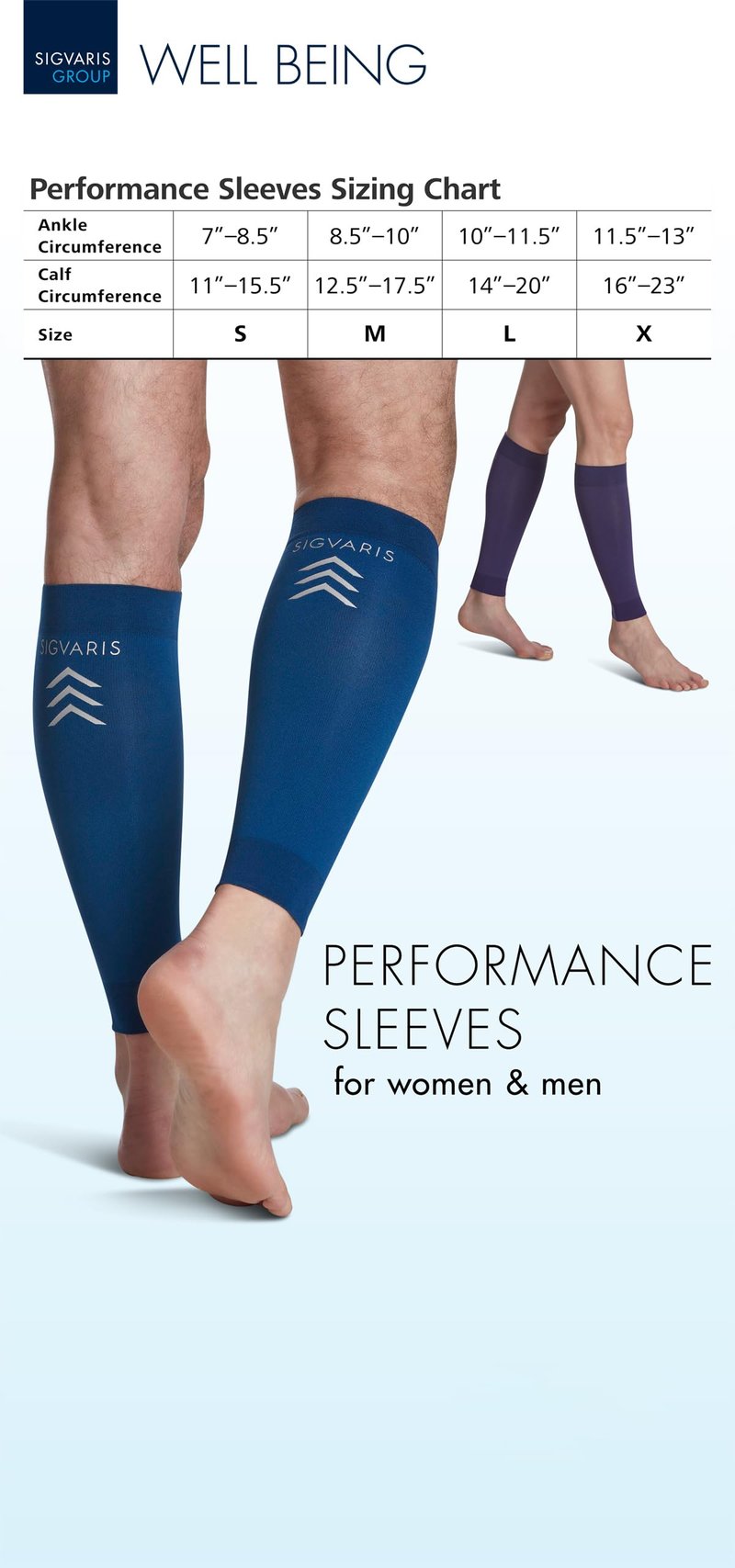 SIGVARIS Unisex Performance Compression Running Sleeve 412V 20-30mmHg,Black,Small