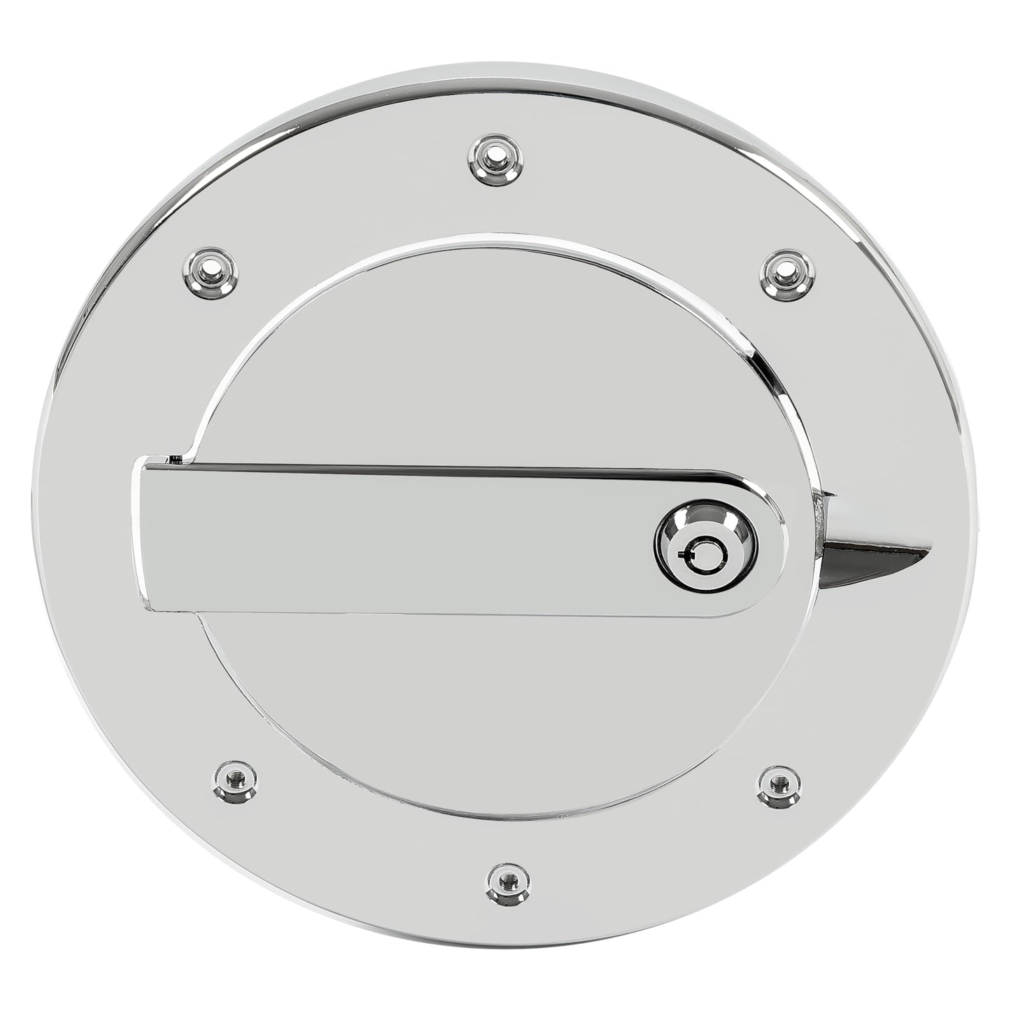 KUAFU Locking Fuel Door Compatible with 2003-2010 Hummer H3 H3T Fuel Filler Tank Door Gas Tank Cap Cover Chrome Silvery Aluminum