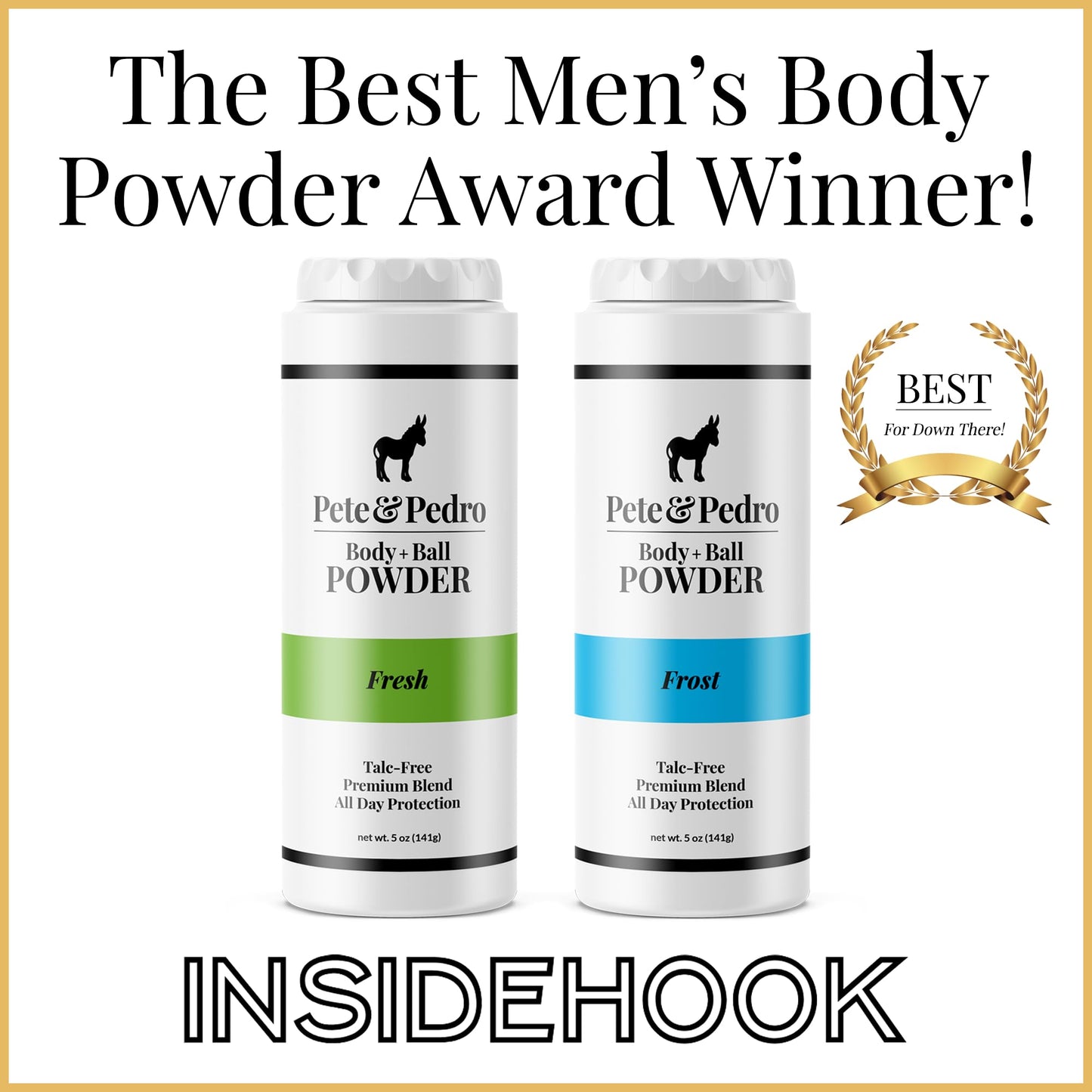 Pete & Pedro Body & Ball Powder Frost Cooling Sensation, Talc-Free Ball Powder for Men | Helps With Odor & Absorbs Moisture & Sweat | Deodorant Hygiene For Groin | Shark Tank Featured, 4.4 oz.