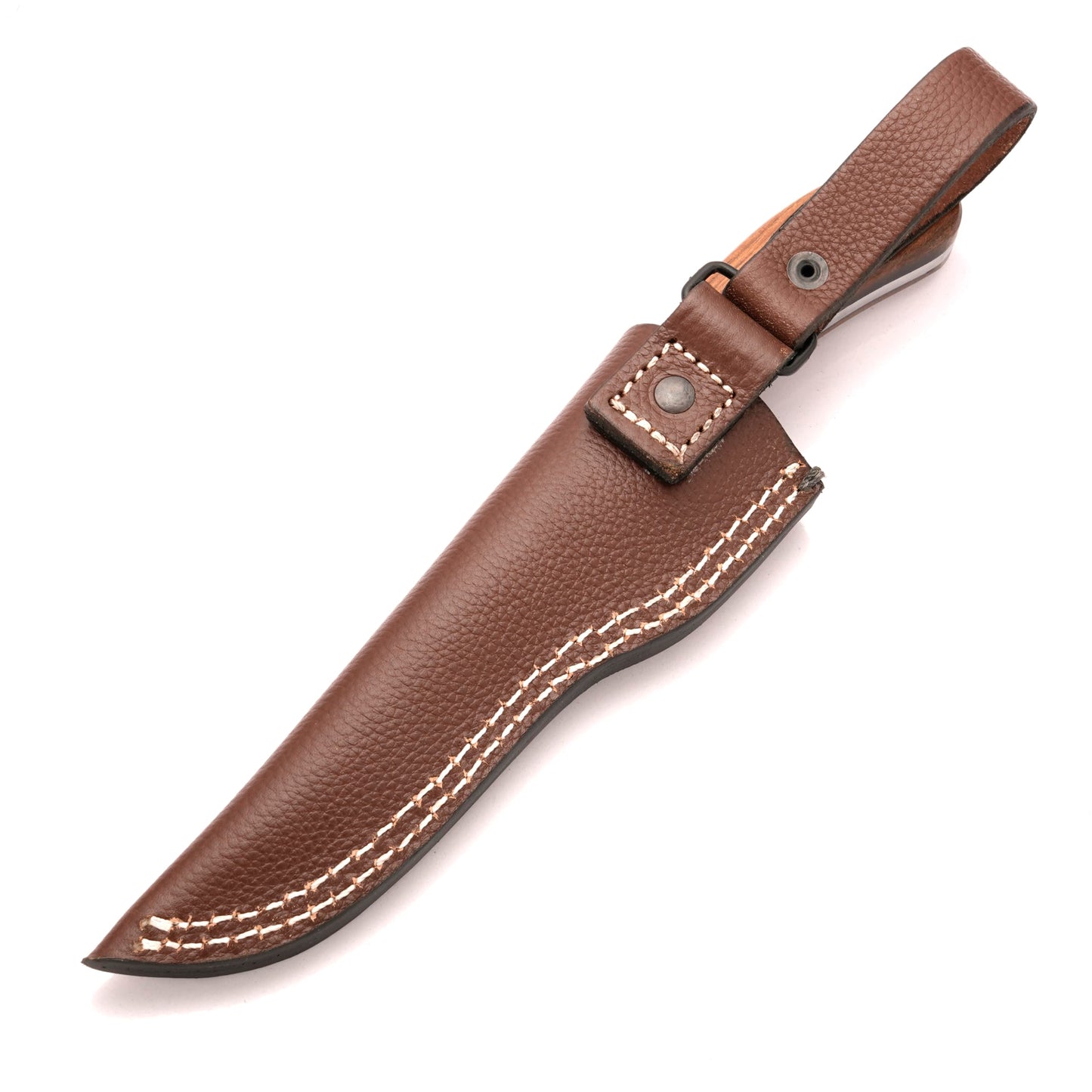 Bushcraft Knife - 9-Inch Scandi EDC Knife, S30V Steel And Walnut Wood Handle Full Tang Fixed Blade with Premium Leather Sheath - For Camping, Hunting, Survival and Outdoor Use - Gifts For Men