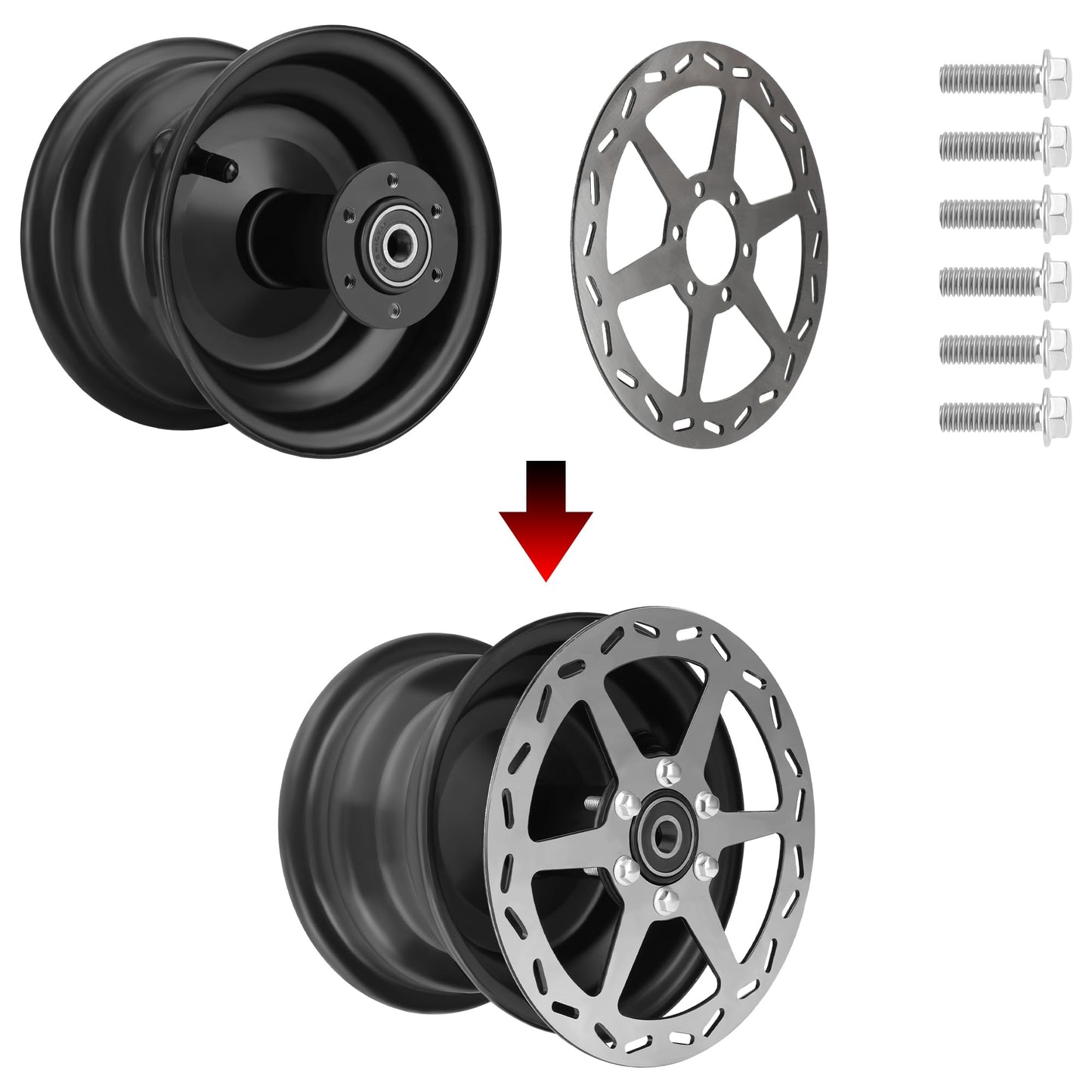 GREHUA Universal 12Pcs Mini Bike Wheel Hub Mounting Bolts for Baja Doodle Bug DB30 Hensim Motovox MBX10 MBX11 Mega Moto Coleman CT100U Trail 100 CC100X CK100 SK100 Taotao GK80 Go Kart 79cc 97cc Parts