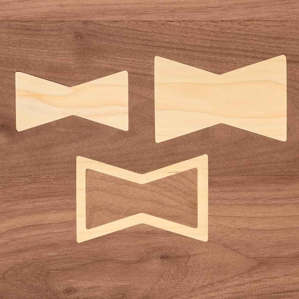 Bow Tie Inlay Kit for Woodworking - 3-in-1 Decorative Router Template Set with Frame, Bit & Bushing