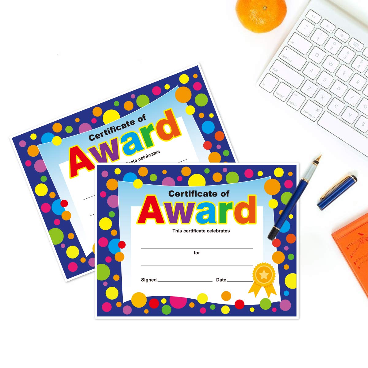 Yoklili 45-Pack Certificate of Award for Teachers Students Back to School Classroom Supplies, Printable, 8.5 x 11 Inches