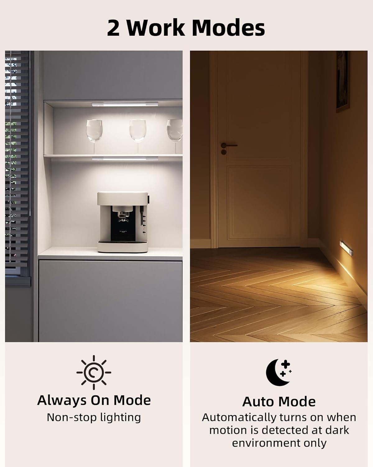 Rechargeable Motion Sensor Under Cabinet Lights - 6-Pack Dimmable LED Closet Lighting, 3 Color Temperatures, 11.8 Inch for Kitchen, Pantry & Bedroom