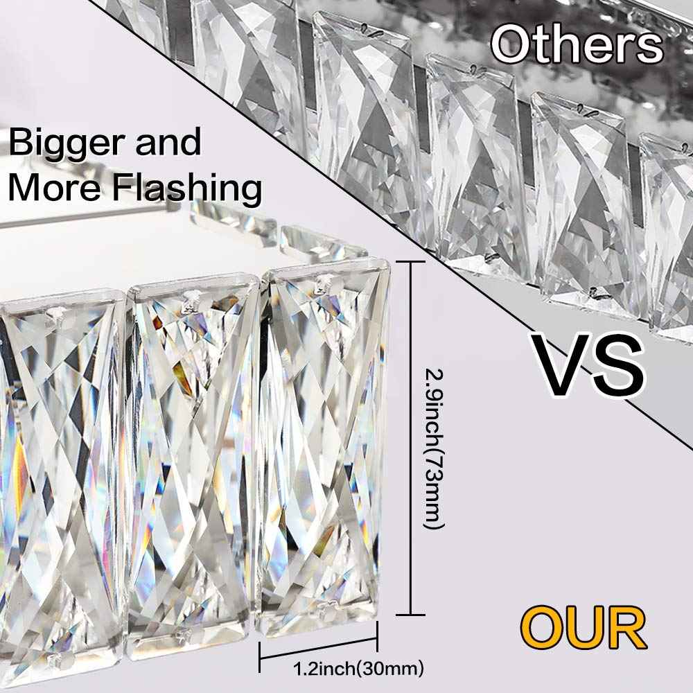 ZUZITO 4 Light Bathroom Vanity Light - Crystal Modern LED Vanity Lights Bar - Chrome Bath Lighting Fixtures Over Mirro