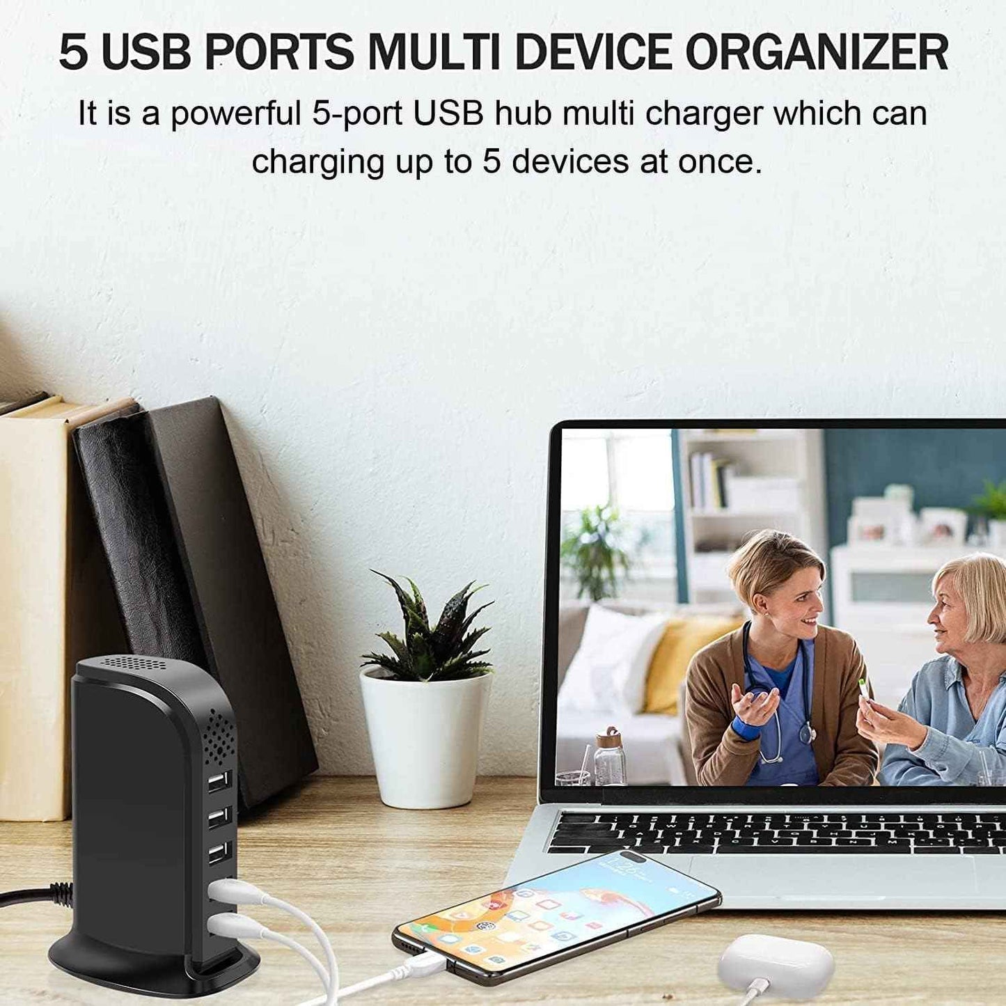 1080P HD Hidden Camera USB Charger - WiFi Nanny Cam with Motion Detection for Home & Office