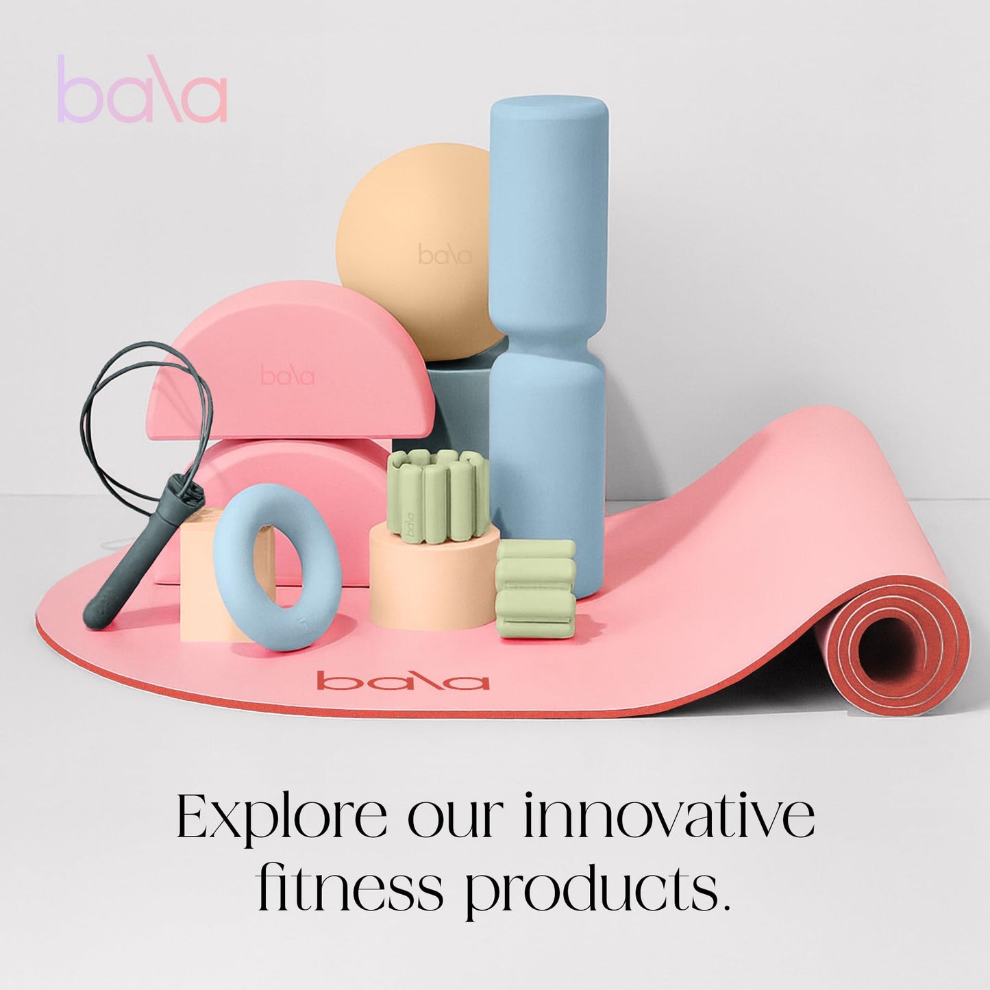 Bala Bangles Wrist & Ankle Weights for Women & Men - 1 lb Adjustable Weighted Bands - Soft Silicone Arm & Leg Weights for Pilates, Yoga, Walking, Barre, Home Workout & Strength Training Exercise