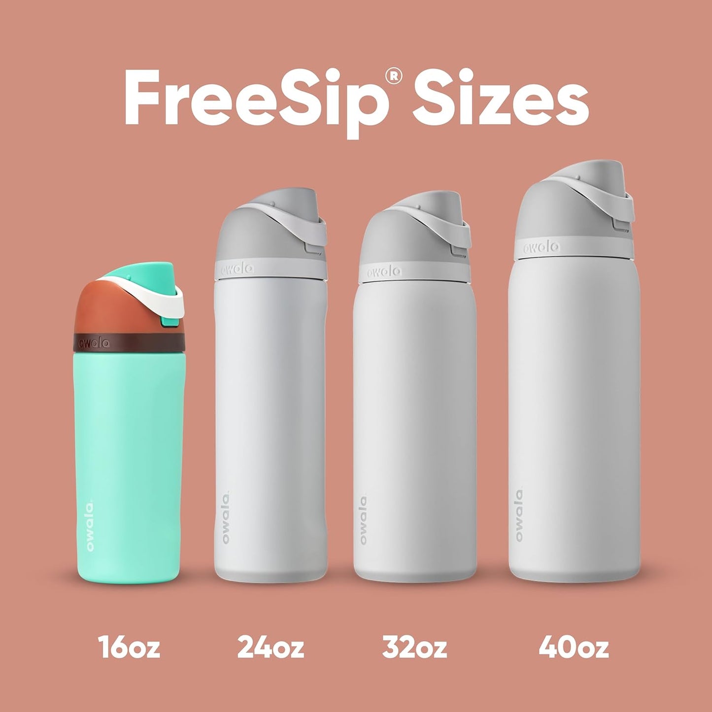 Owala Kids FreeSip Insulated Stainless Steel Water Bottle - BPA-Free, 16 oz, Mint Chocolate for Sports & School