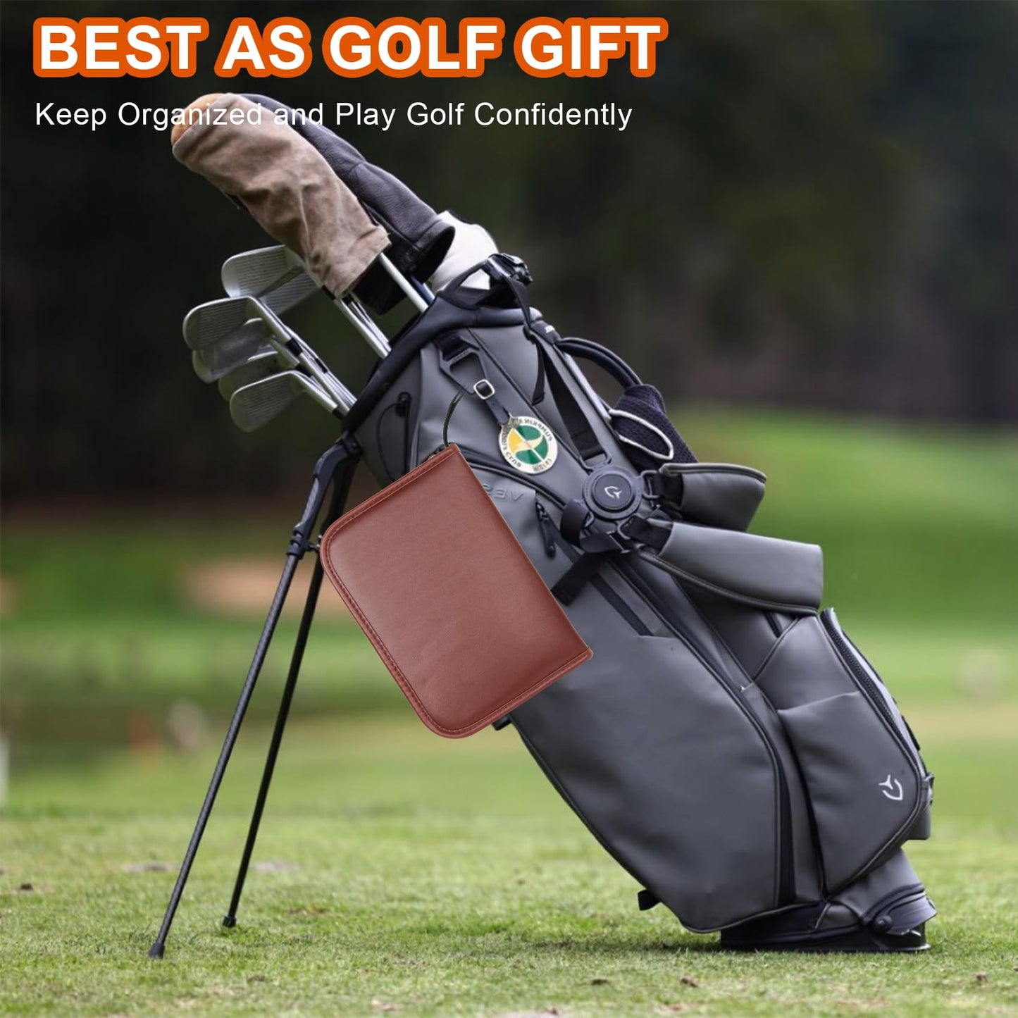 LEXICHER Golf Accessories Kit, Golf Stuff Set with Leather Case, Golf Balls, Golf Tees, Golf Brushes, Rangefinder, Scorer, Ball Marker, Golf Clips, Golf Divot Tool, Golf Gifts for Men Women Golfers