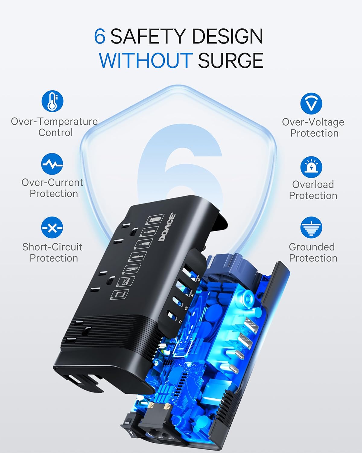 350W Voltage Converter 220V to 110V for European Travel - US to Europe Power Adapter