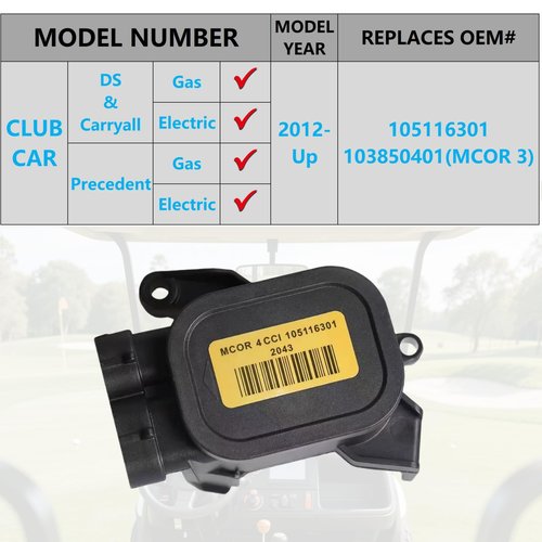 GENOUR MCOR 4 for Club Car Precedent & DS/Carryall/Tempo/Onward 2012-up | Golf Cart Throttle Potentiometer Replacement for OEM#105116301 103850401(MCOR 3) | Club Car MCOR4- Direct Fit