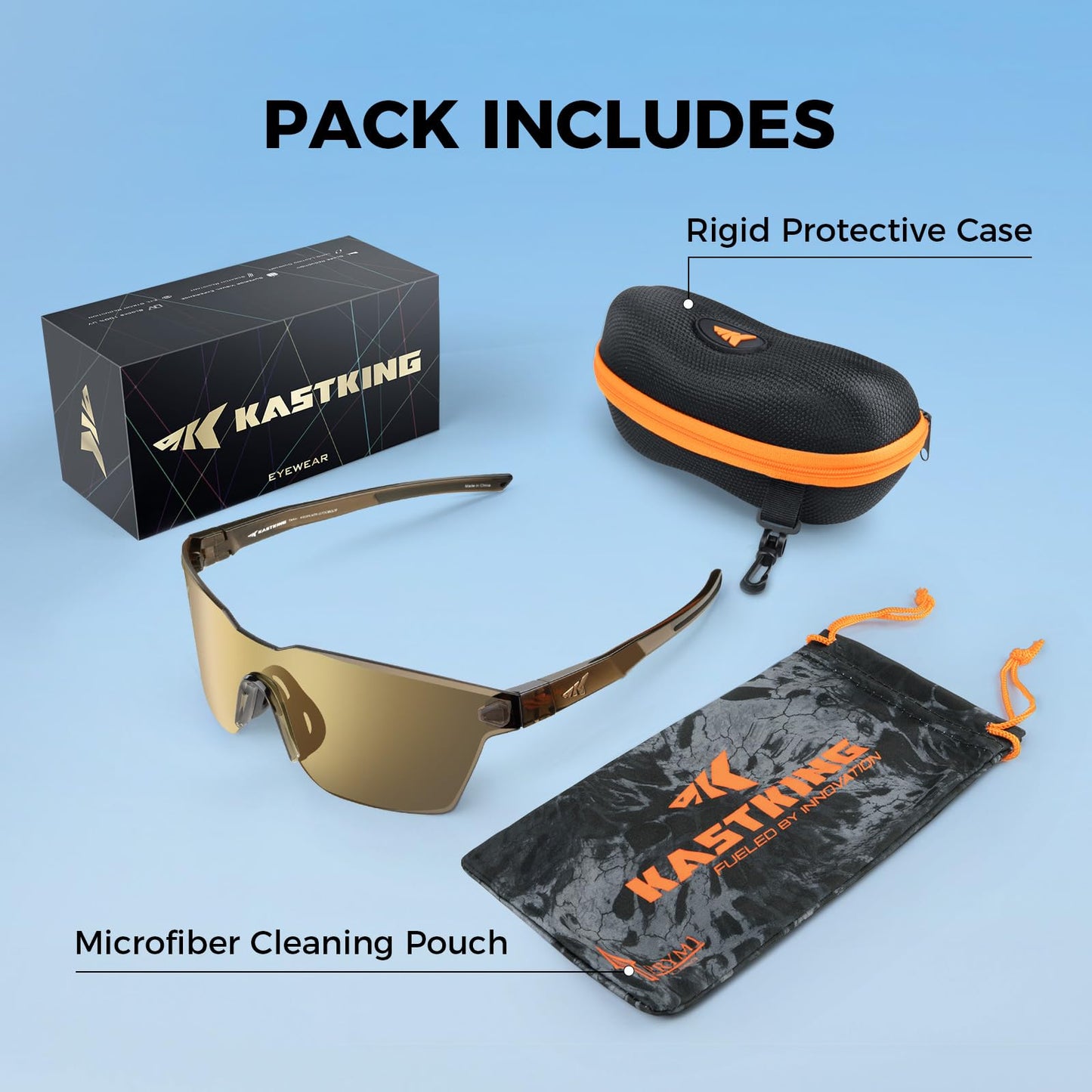 KastKing Tarkio Polarized Fishing Sunglasses, One Piece PC Lens Rimless