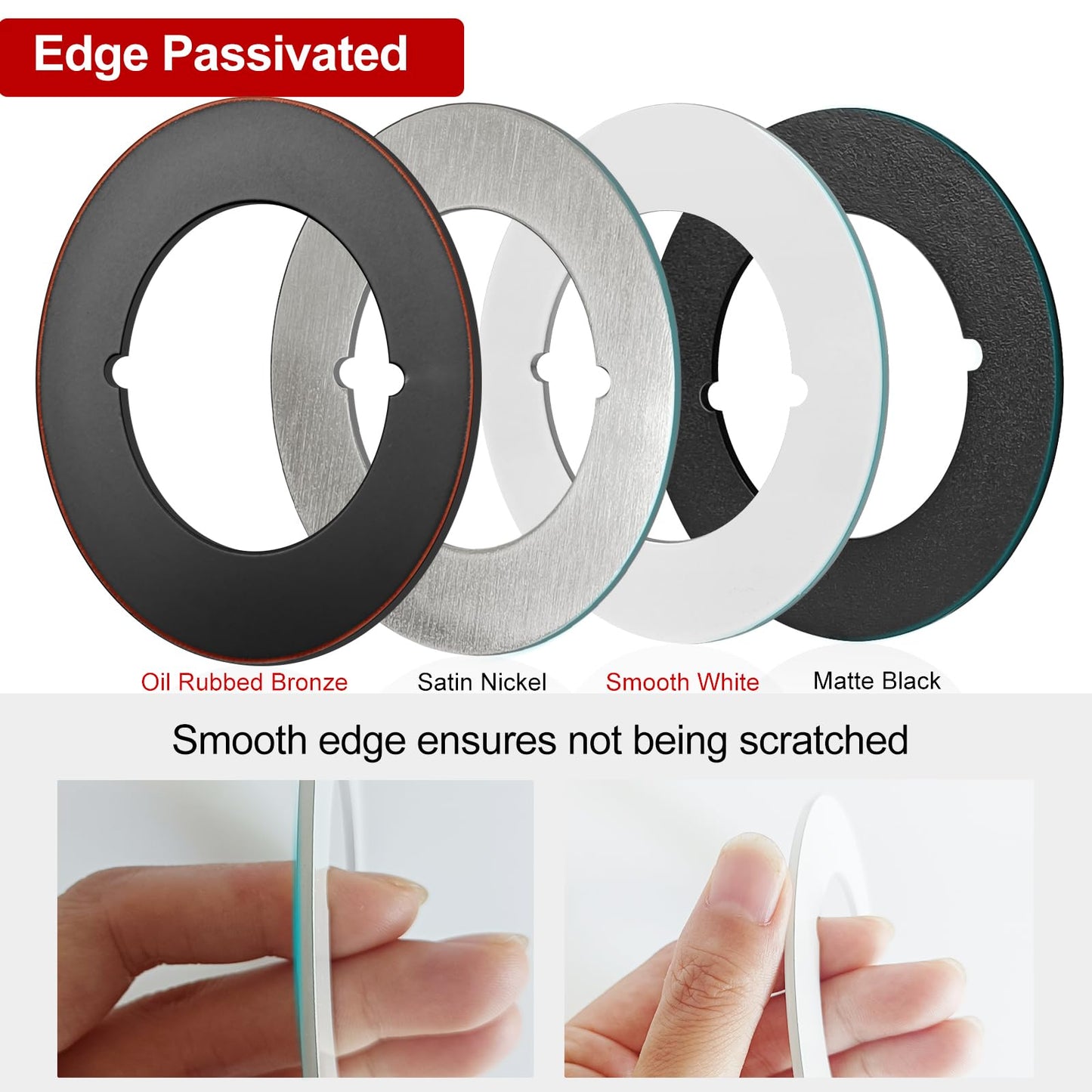 MOSECYOU Door Knob Plates Round Version, Matte Black, Thick, Door Reinforcement Plate, Scar Plates for Door Knob/Deadbolt, Door Handle Cover Filler Fixing Repair Backplate (2 Pcs, Matte Black)