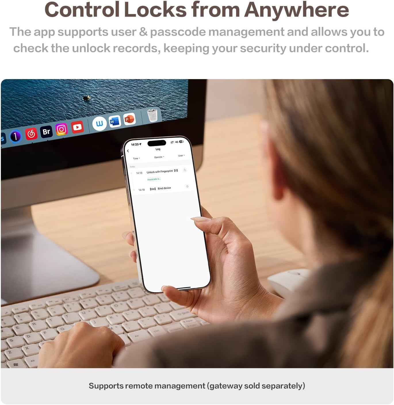 Keylynx Smart Door Lock 4-in-1 with Fingerprint, Keypad & APP Control - Keyless Entry, Auto-Locking, 16-Month Battery