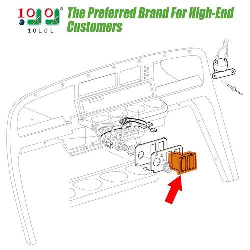 10L0L Forward Reverse Switch Assembly for EZGO TXT 2003-up PDS Golf Cart, FWD REV Rocker Button, OEM# 74323G01 74323-G01