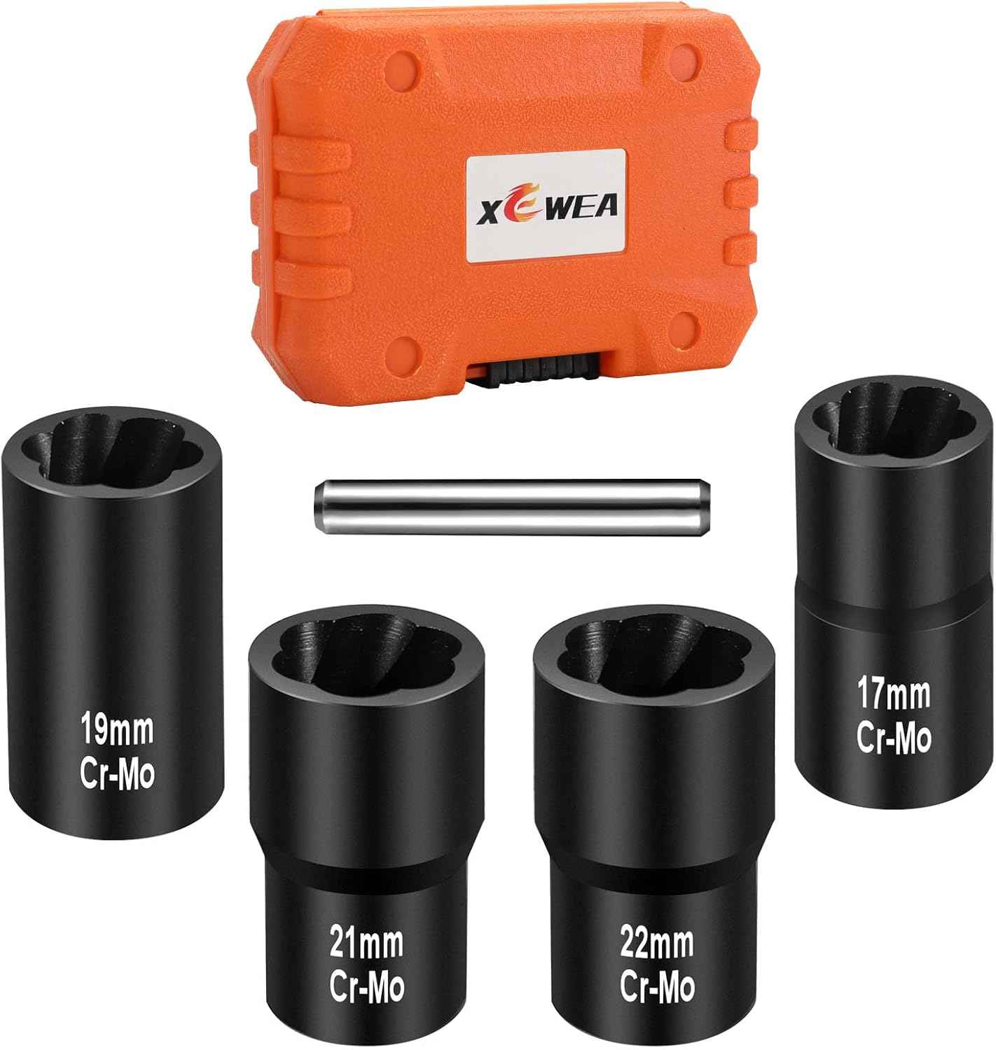 15PCS Lug Nut Removal Tool Set - Easy Out Twist Socket Extractor for Damaged & Rusted Bolts