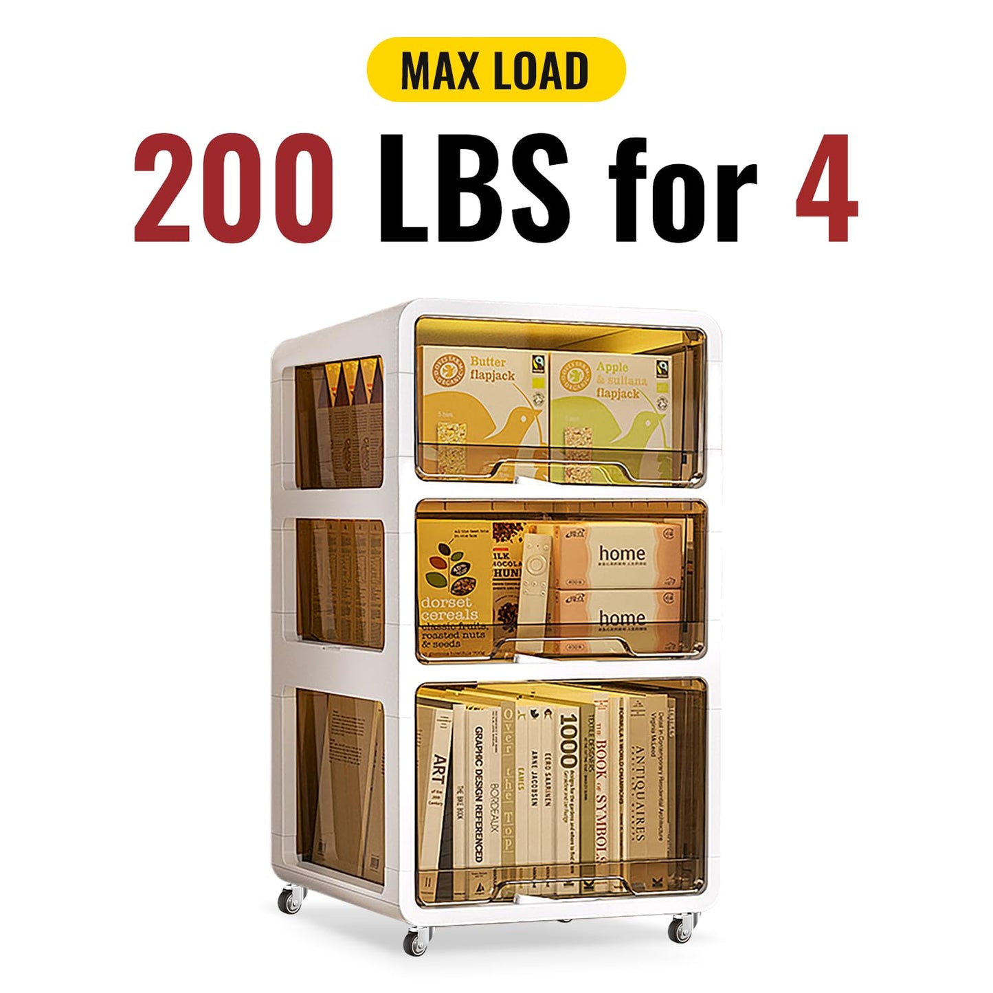 HOLKIE Caster Wheels 1.5 inch, Heavy Duty Furniture Casters Set of 4, Rubber Castors No Noise, Ball Bearing Swive Castor Wheels for Furniture Holding 200 LBS,Made for Desk,Night Stand,Shoe Rack