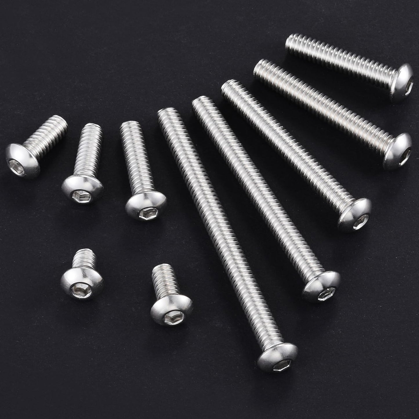 Wensilon (50Pcs) 1/4-20 * 1/2 Button Head Socket Cap Bolts Screws, 304 Stainless Steel, Allen Hex Drive, Bright Finish, Fully Machine Thread
