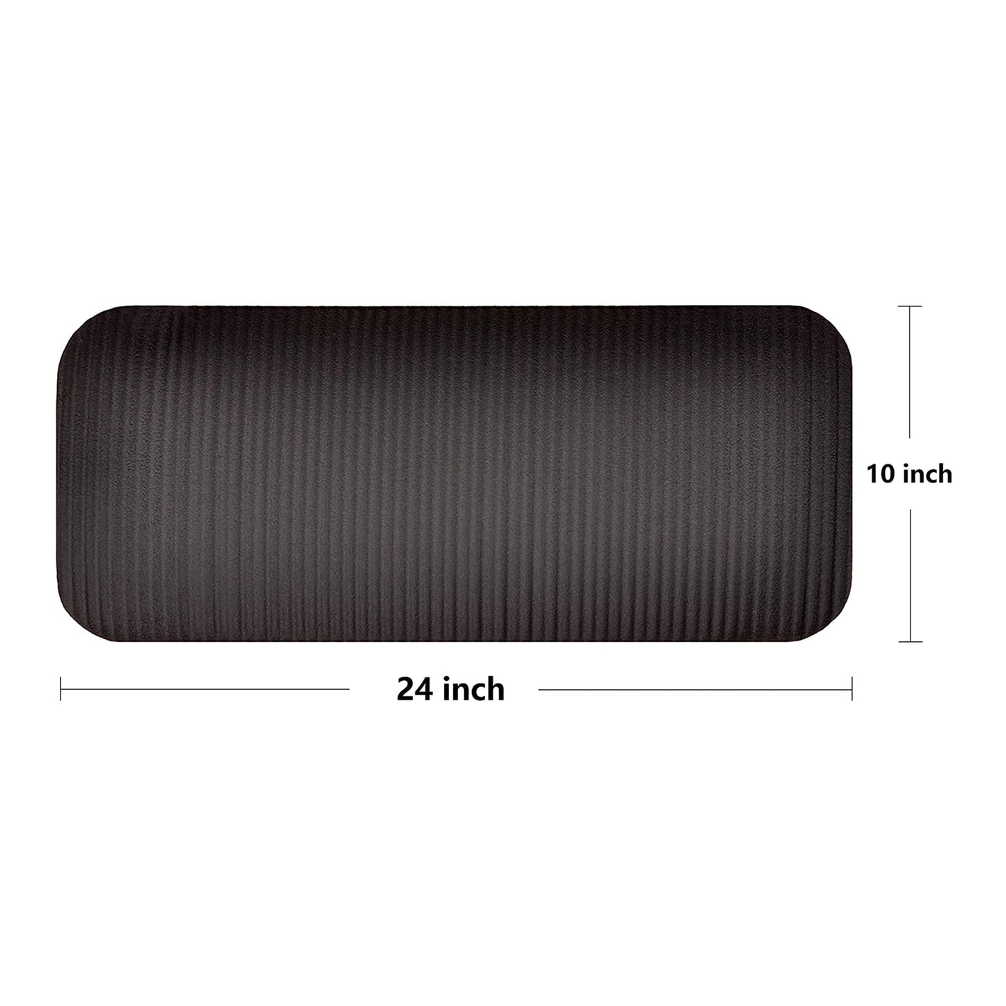 BalanceFrom Fitness GoYoga+ 71x24in Extra Thick High Density Exercise Yoga Mat w/24x10in Knee Pad & Carrying Strap, Black