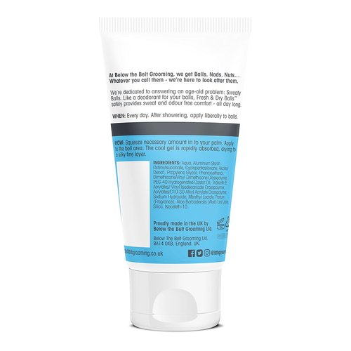 Below The Belt Grooming Intimate Deodorant for Men - Fresh & Dry, Cool Mint, 3 x 75ml | Protects Against Sweat & Odour
